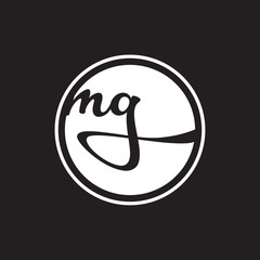 initial letter logo circle with ring white