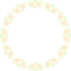 round frame from floral pattern