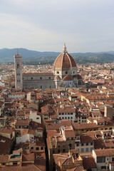 Fototapeta na wymiar View to Santa Maria del Fiore and Campanile from Palazzo Vecchio, Florence Italy
