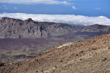 Gipfel des Teide und Blick auf Teneriffa
