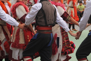 Macedonian folk dance in the street