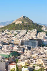 Foto op Canvas Prachtig uitzicht op de berg Lycabettus en de stad Athene, Griekenland. © tonovavania
