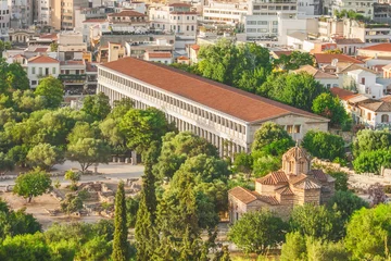 Foto op Canvas The Ancient Agora of Athens, Greece from above. © tonovavania
