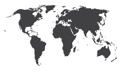 Grey Political World Map 