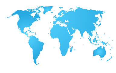 Fototapeta na wymiar Blue World Map Vector 