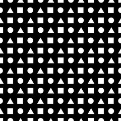 Abstract seamless pattern made of geometric shapes.