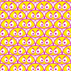 Fototapeta premium Funny smiling emoticons seamless pattern.