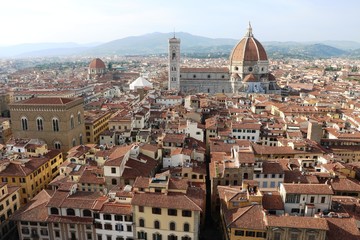 Fototapety  Florencja we Włoszech z wielką kopułą katedry Santa Maria del Fiore
