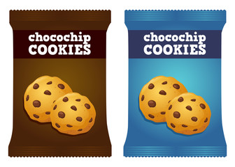 Chocolate Chips Cookie Snack Packaging Vector