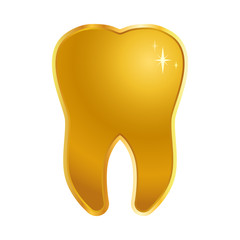 Golden Shiny Tooth Vector