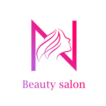 Abstract Letter N Logo Beauty Salon Logo Design Template Stock Vector Adobe Stock