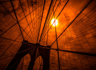 Brooklyn bridge silhouette