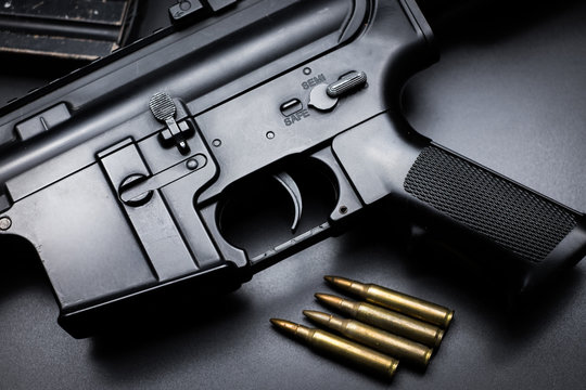 M4A1 assult rifle on black background