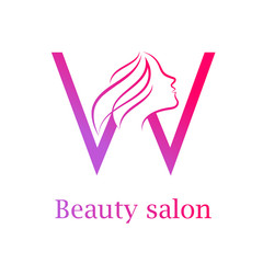 Abstract letter W logo,Beauty salon logo design template