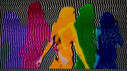 Colourful sexy shadow disco dancers