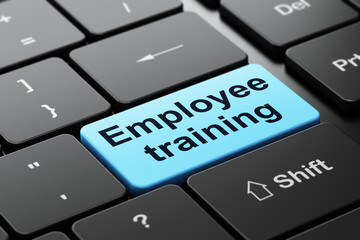 Fototapeta premium Learning concept: Employee Training on computer keyboard background