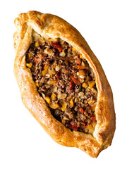 rustic golden turkish pide bread pizza