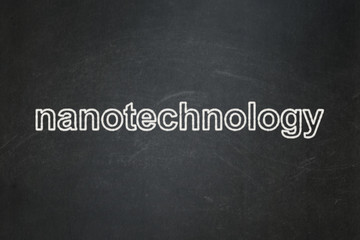 Science concept: Nanotechnology on chalkboard background