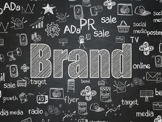 Marketing concept: Brand on School board background