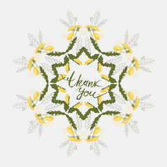 Fototapeta premium Dandelion Flower background with contour drawing.