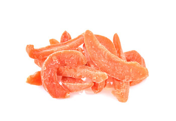 Dried santol , preserve fruit on white background