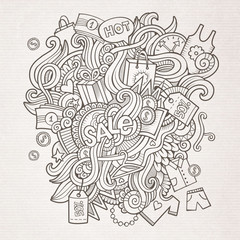 Sale doodles elements sketch background