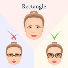 Glasses for rectangular face
