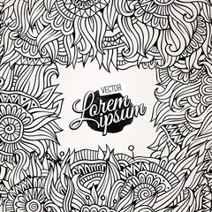 Vector abstract flowers frame 