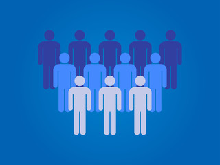 Illustration of crowd of people. Social icon. 