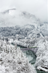 Winter landscape train