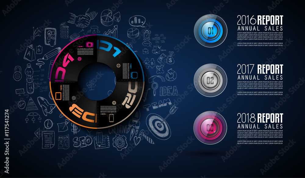 Poster clean infographic layout template for data and information analysis