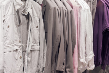 Rail With Assortment Of Men Jackets Hanging