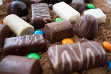 set of chocolate candies