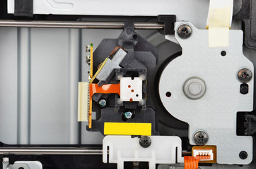 Inside DVD disk drive