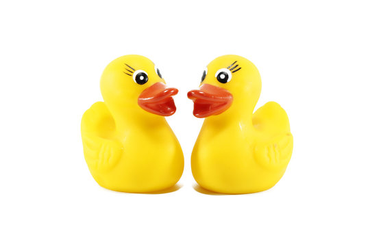 Rubber Ducks facing each other