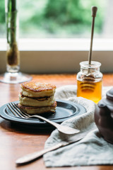 Cottage cheese pancakes, homemade traditional Ukrainian and Russian syrniki
