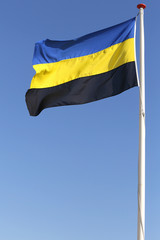 flag of Dutch province Gelderland blowing in the wind