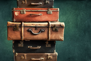 Vintage Tower Ancient Trunks Luggage Traveler