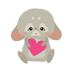 Cute rabbir with a heart