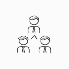 Business team sketch icon.