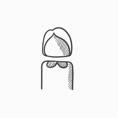 Business woman sketch icon.
