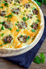 quiche pie with mushrooms
