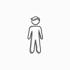 Businessman standing sketch icon.