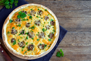 quiche pie with mushrooms