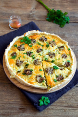 quiche pie with mushrooms