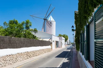 Foto op Plexiglas Molens Street view with wind mill