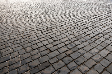 Paving stone street in Moscow