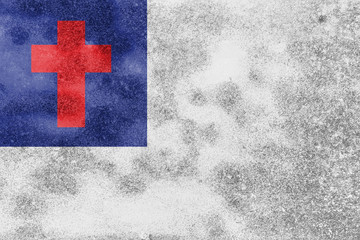 Worn Christian Grunge Flag Background © enterlinedesign