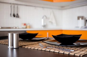 Table served in the kitchen