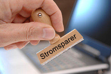 Stromsparer markiert auf Stempel